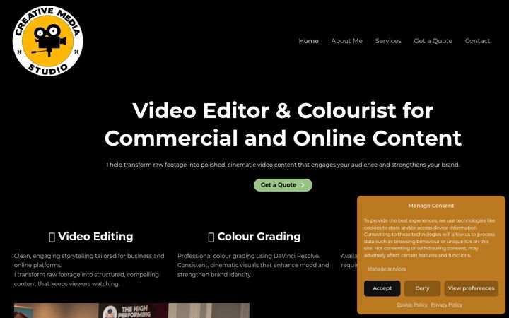 Screenshot von creativemediastudio.co.uk