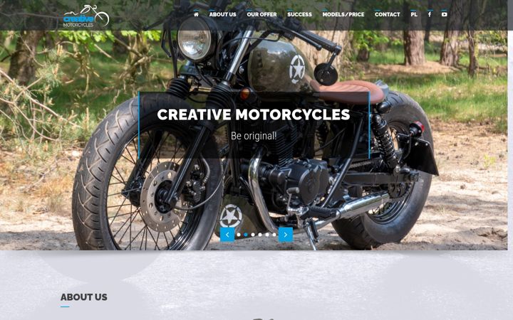 Screenshot of creativemotorcycles.com