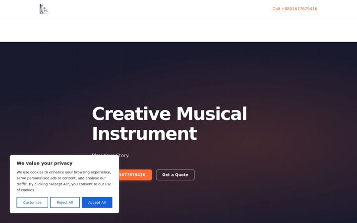 Screenshot of creativemusicalinstrument.com