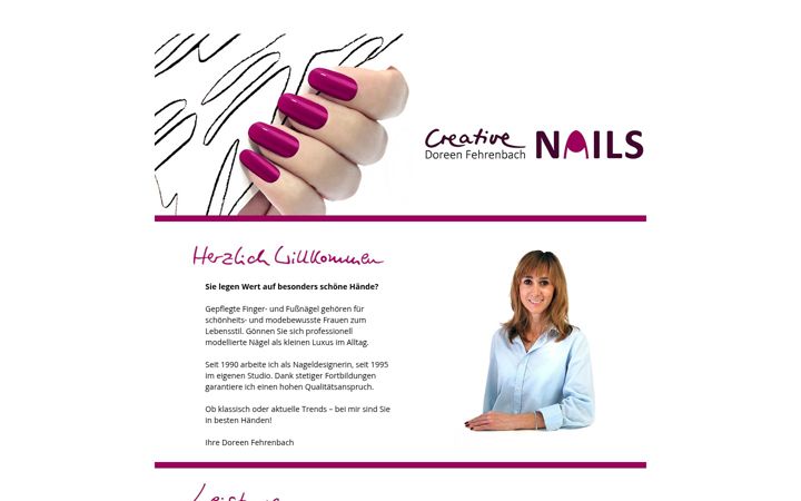 Screenshot of creativenails-gerlingen.de