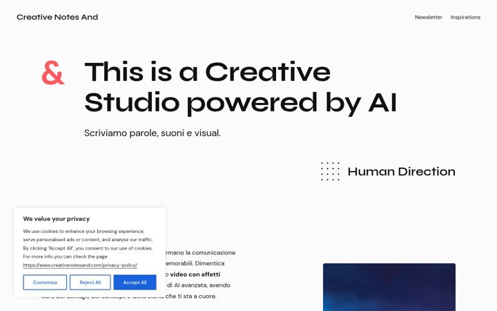 Screenshot of creativenotesand.com