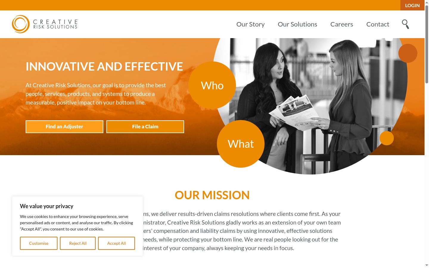 Screenshot of the consent banner shown before any interaction