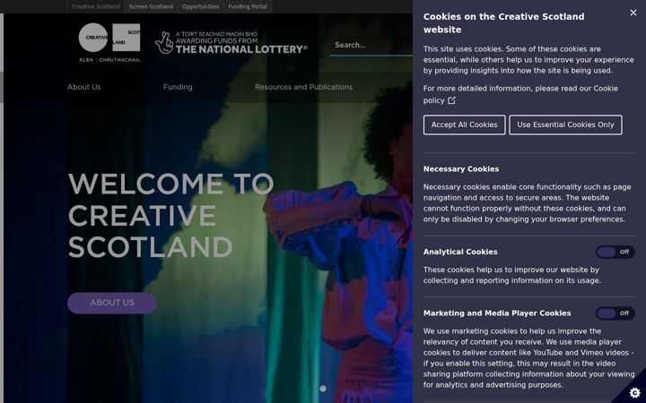 Screenshot of creativescotland.com
