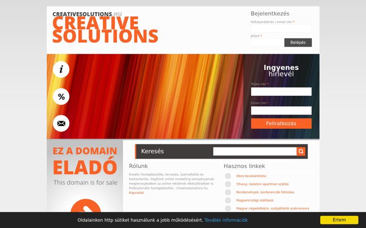 Skærmbillede af creativesolutions.hu