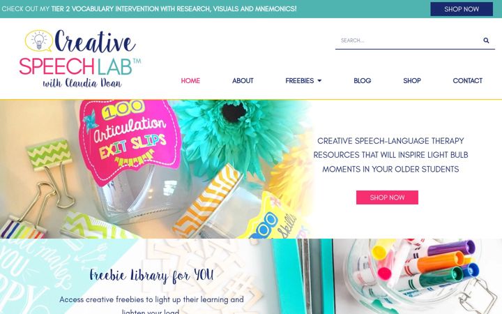 Screenshot of creativespeechlab.com