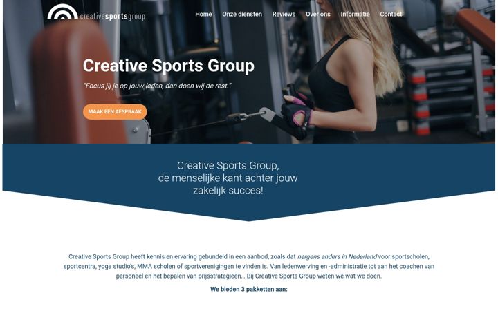 Screenshot of creativesportsgroup.nl