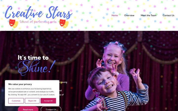 Екранна снимка на creativestarsdramaschool.co.uk