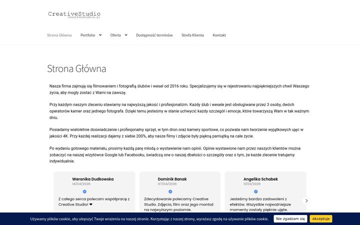 Captură de ecran a creativestudios.pl