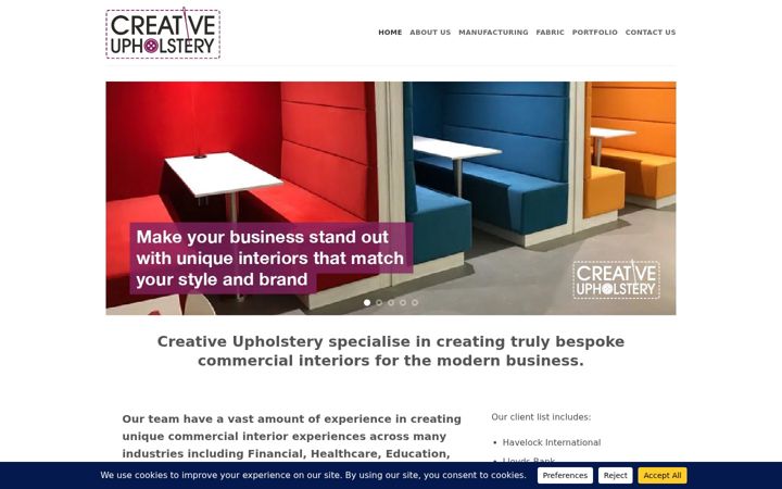 Екранна снимка на creativeupholstery.co.uk