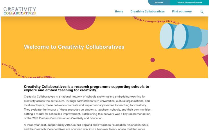 Screenshot of creativityexchange.org.uk