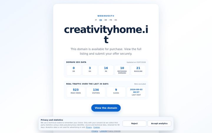 Screenshot of creativityhome.it