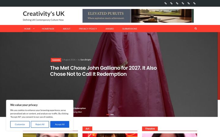 Screenshot of creativitys.uk