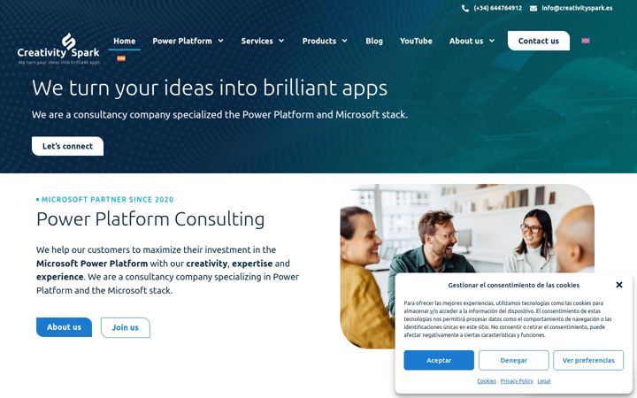 Screenshot of creativityspark.es