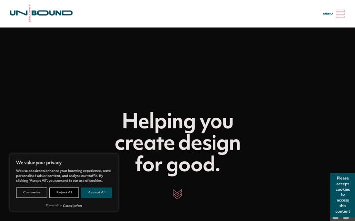 Screenshot of creativityunbound.co.uk