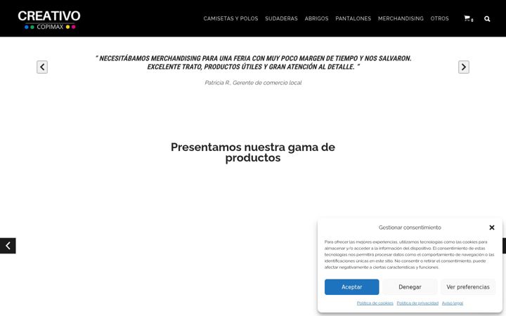 Screenshot of creativocopimax.com
