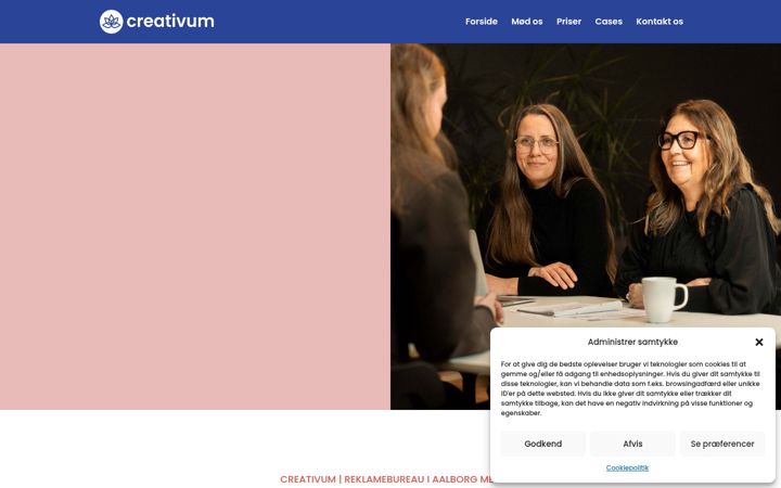 Screenshot of creativum.dk