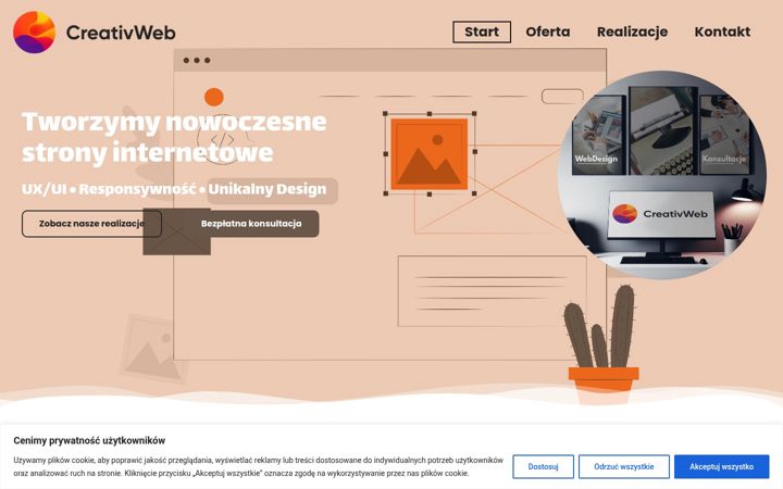 Captură de ecran a creativweb.pl