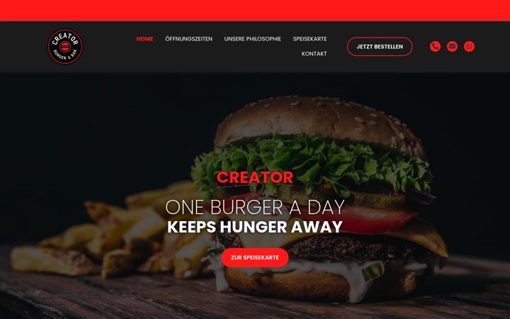 Screenshot of creator-burgerbar.de