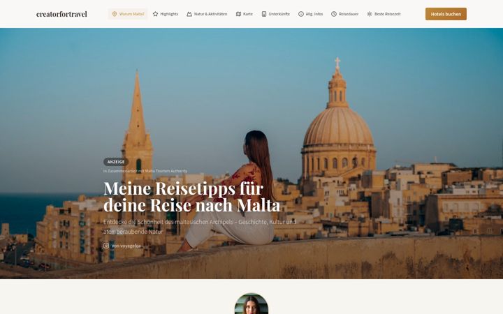 Screenshot of creatorfortravel.com