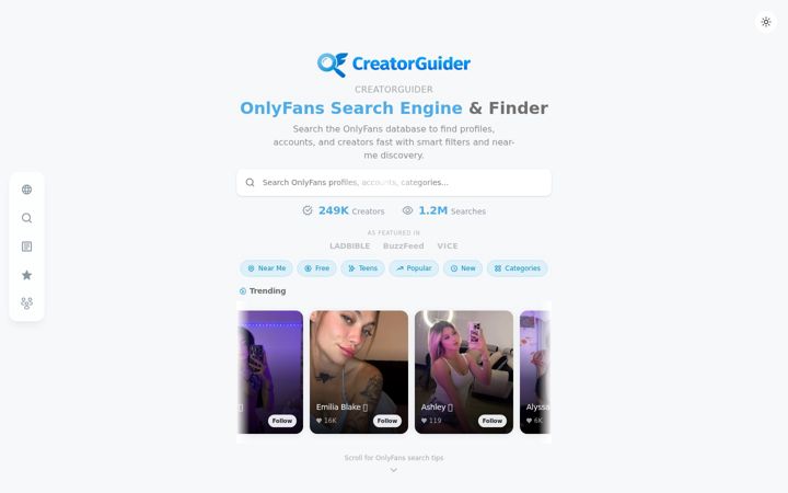 Screenshot of creatorguider.com
