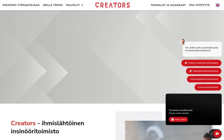 Screenshot di creators.fi