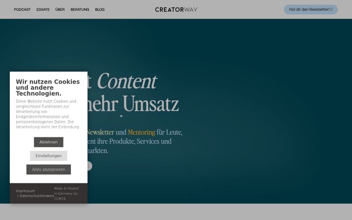 Screenshot of creatorway.de