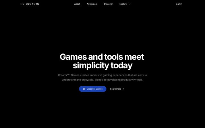 Screenshot of creatoryogames.com