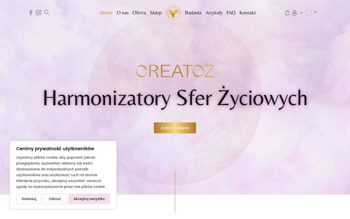 Captură de ecran a creatoz.com.pl