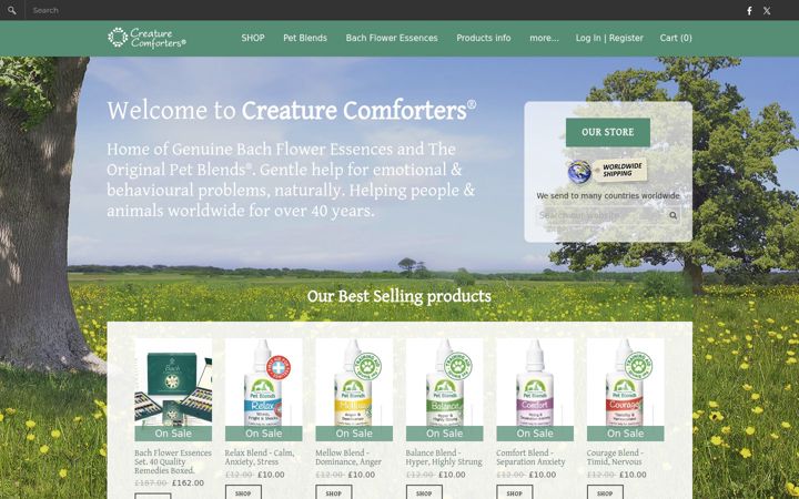 Screenshot of creaturecomforters.org