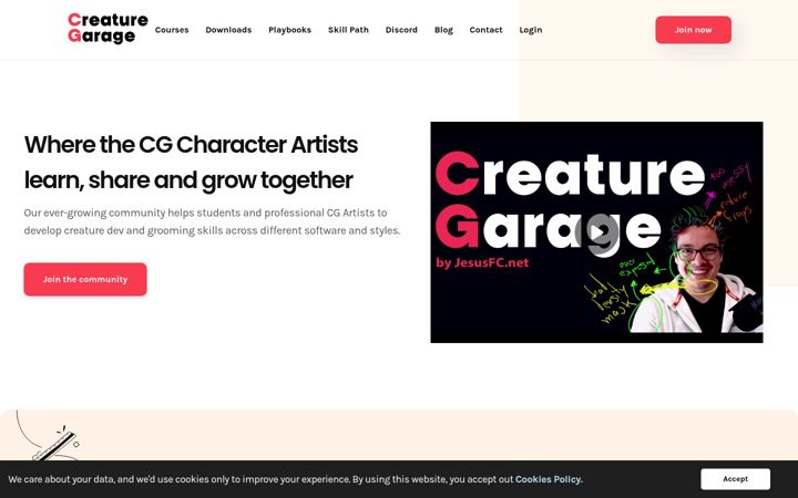 Screenshot of creaturegarage.com