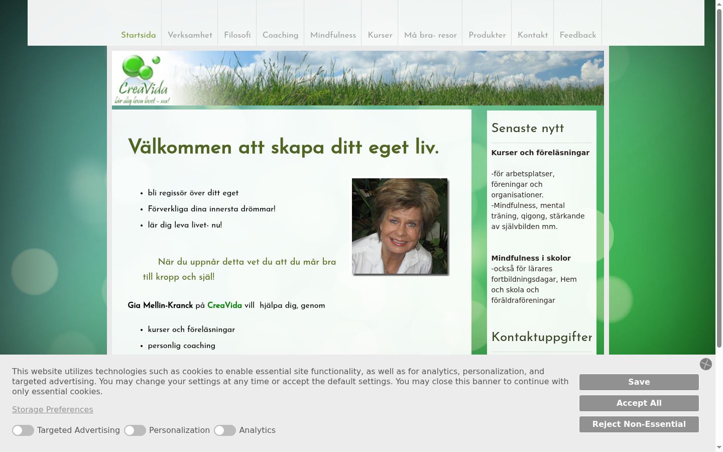 Skjermbilde av samtykkebanneret slik det vises før noen interaksjon
