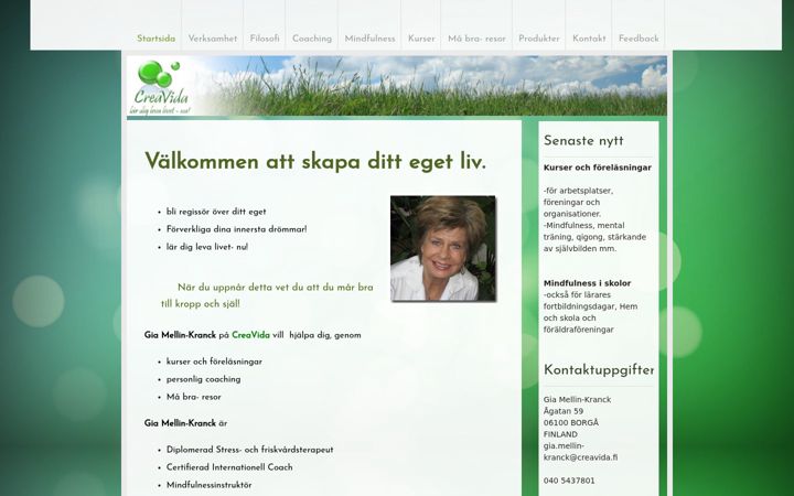 Screenshot of creavida.fi