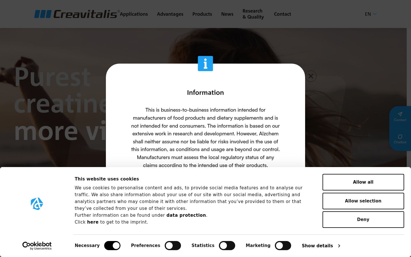 Screenshot of the consent banner shown before any interaction