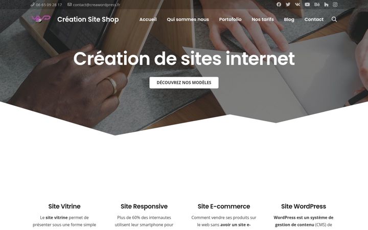 Ekrānuzņēmums no creawordpress.fr