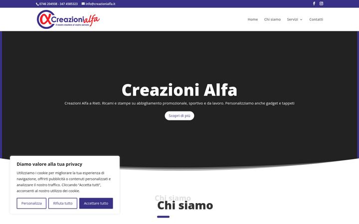 Captura de pantalla de creazionialfa.it