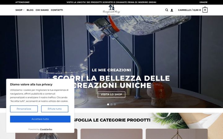 Captura de pantalla de creazionidirosy.it