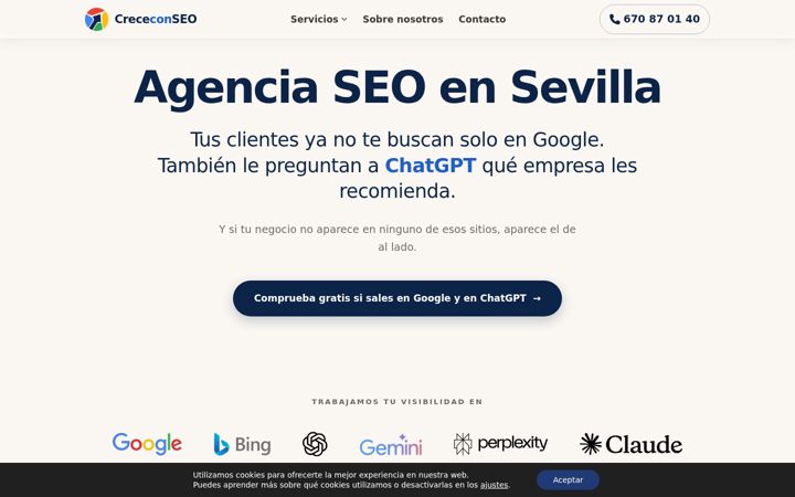 Screenshot of crececonseo.com