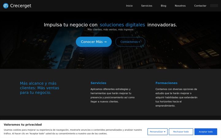 Screenshot of crecerget.com