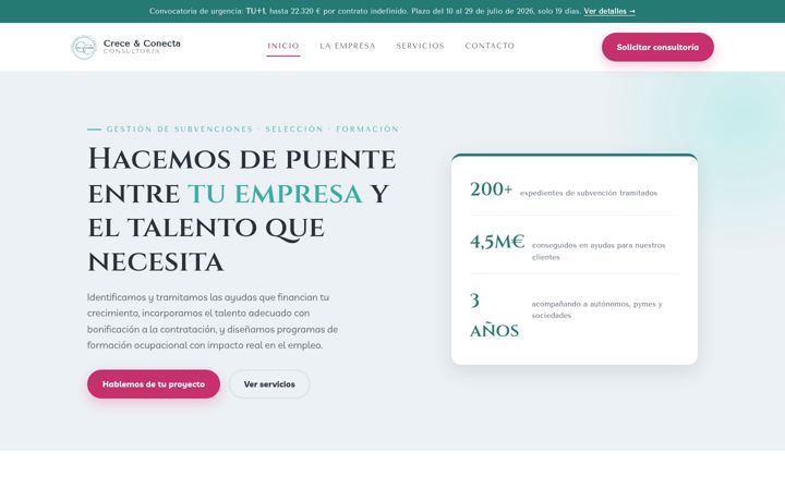 Screenshot of creceyconecta.es
