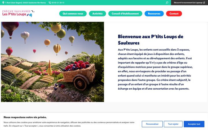 Captura de pantalla de creche-lesptitsloups-saulxures.org