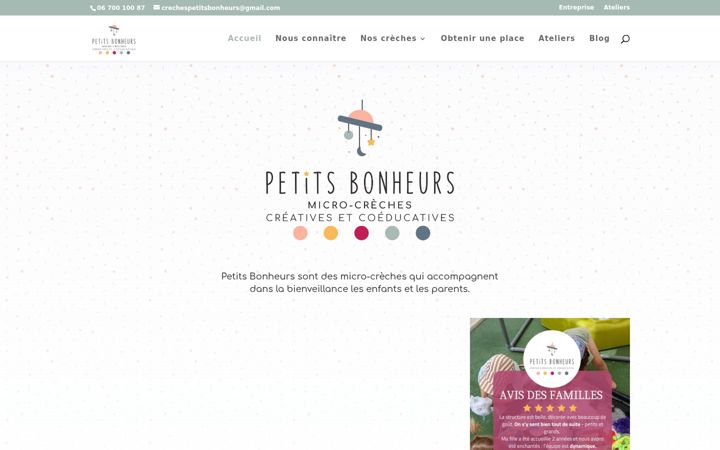 Ekrānuzņēmums no creche-petitsbonheurs.fr