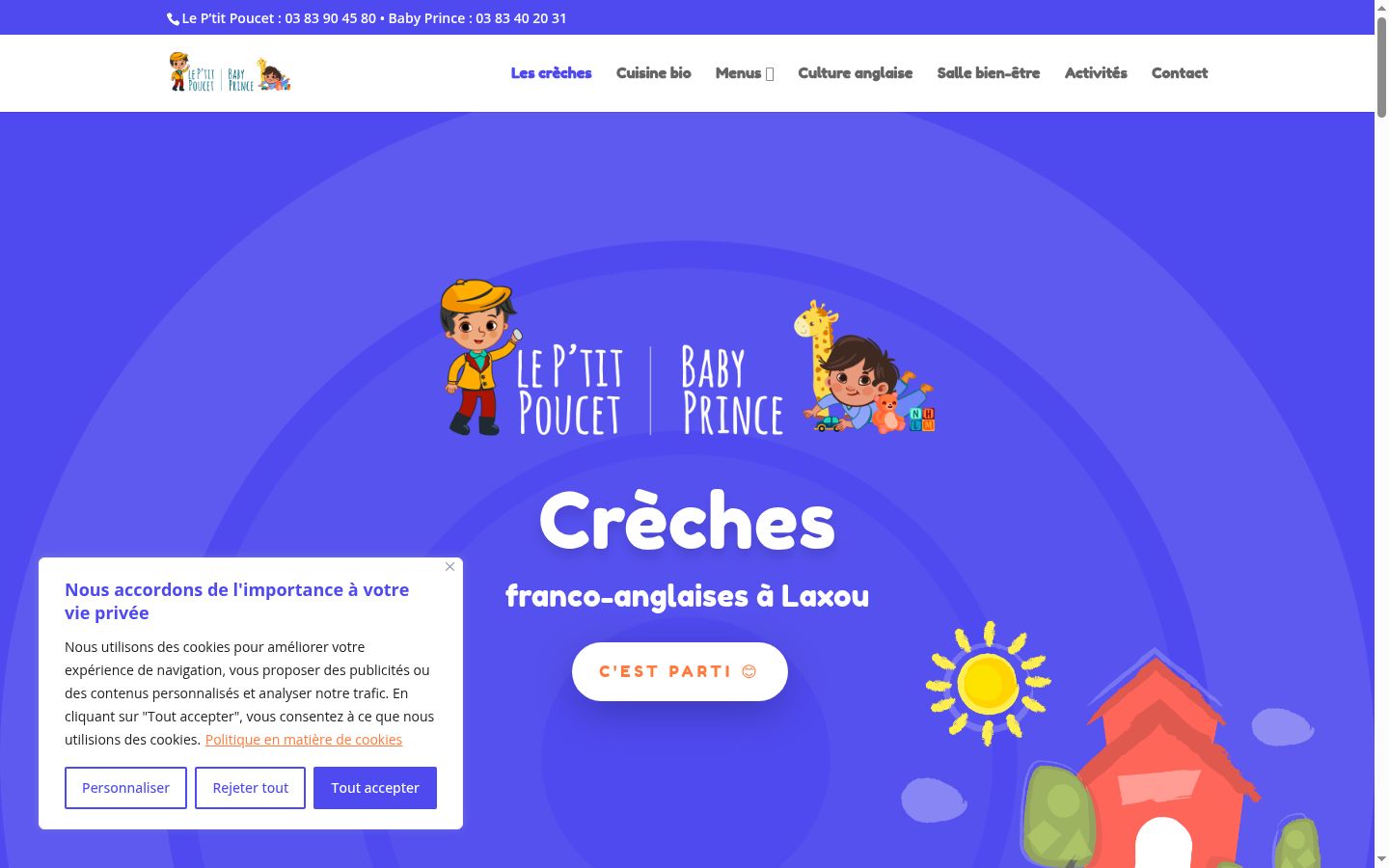Ekrānuzņēmums ar piekrišanas baneri, kas tika rādīts pirms jebkādas mijiedarbības