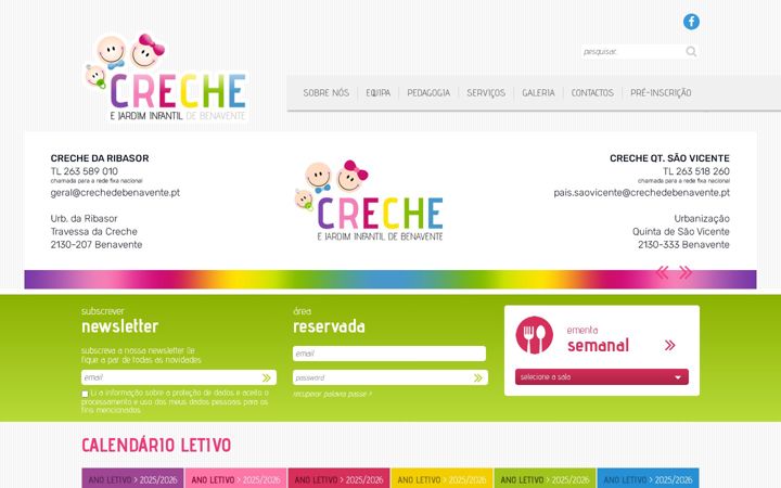 Screenshot van crechedebenavente.pt
