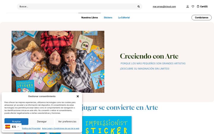 Screenshot of creciendoconarte.com