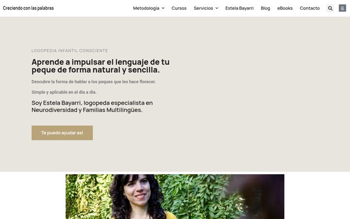 Screenshot of creciendoconlaspalabras.com