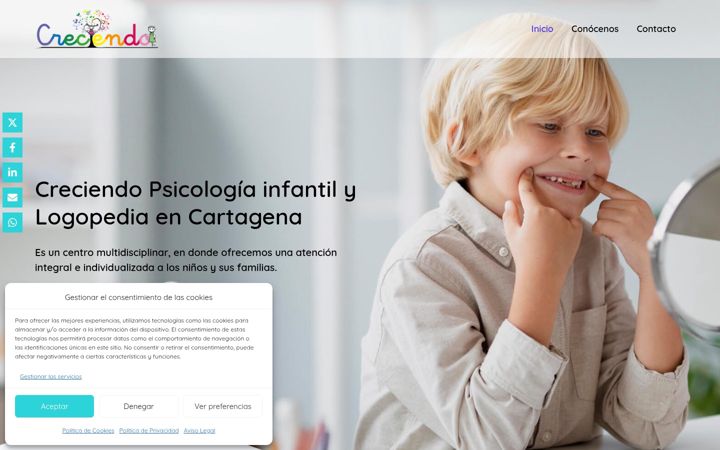 Screenshot of creciendopsicologoinfantil.com