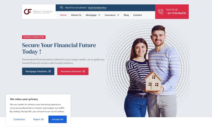 Screenshot of credasfinancial.co.uk