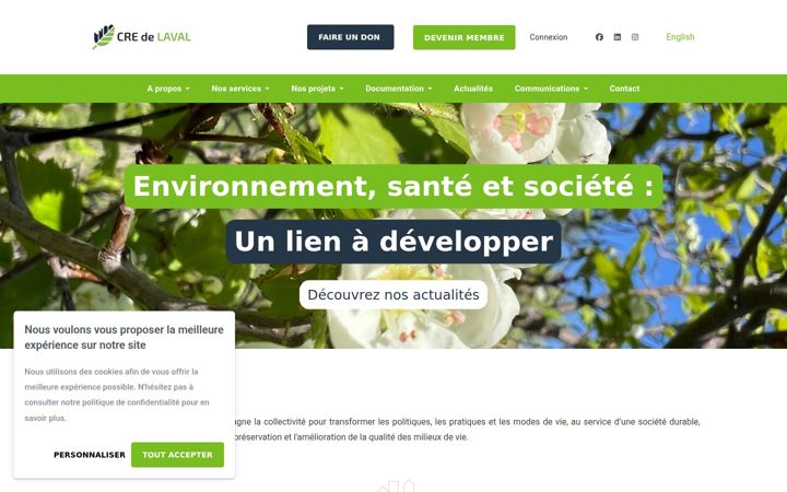 Screenshot of credelaval.qc.ca