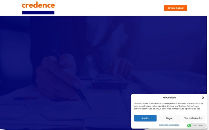 Screenshot of credence.com.br
