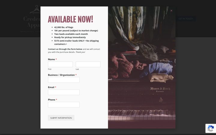 Screenshot of credentialapparel.com